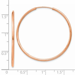 14K Rose Gold Polished Endless Tube Hoop Earrings