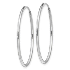 14K White Gold Polished Endless Tube Hoop Earrings