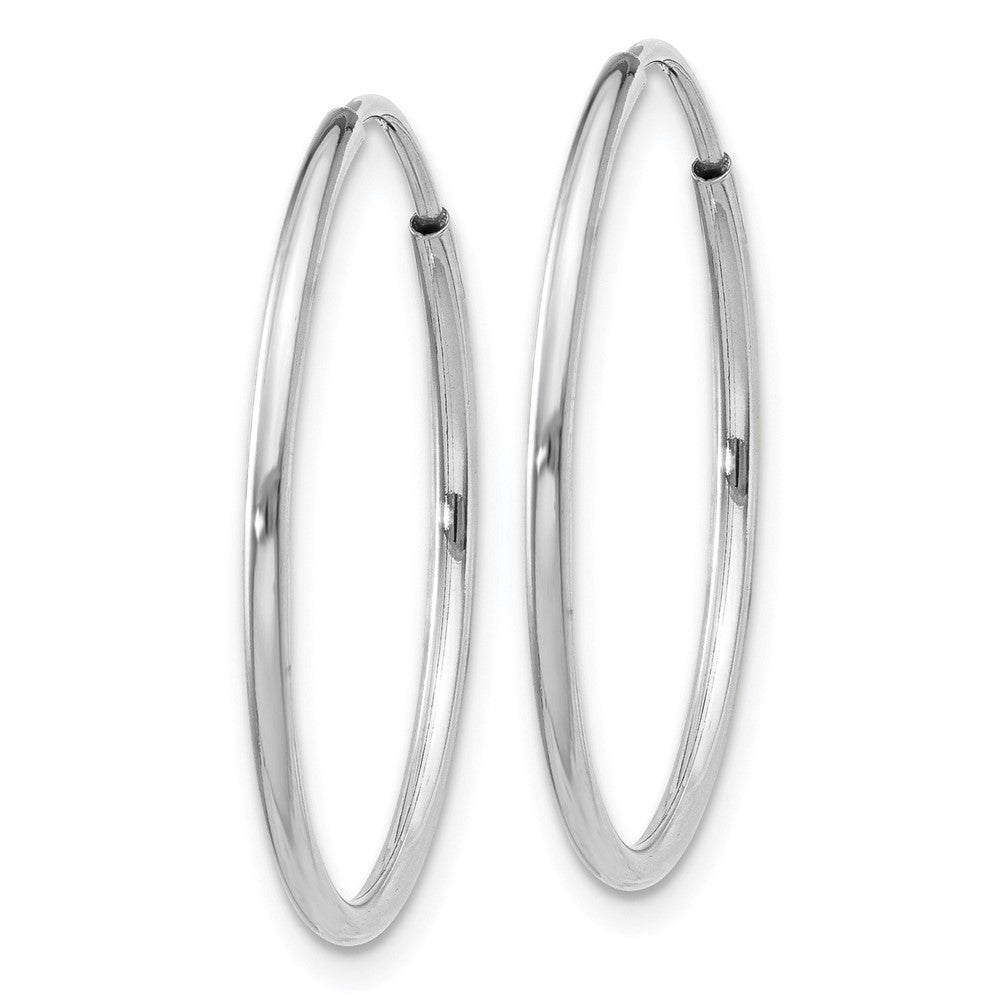 14K White Gold Polished Endless Tube Hoop Earrings