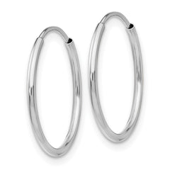 14K White Gold Polished Endless Tube Hoop Earrings