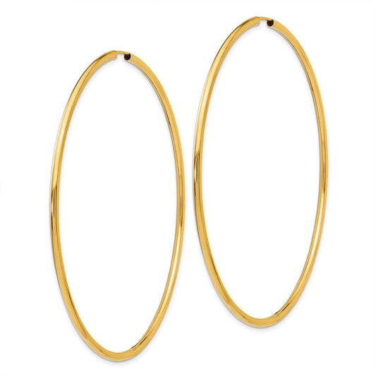 14K Yellow Gold Endless Hoop Earrings