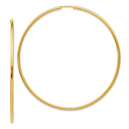 14K Yellow Gold Endless Hoop Earrings