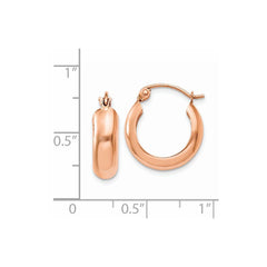 14K Rose Gold Polished Small Hoop Earrings