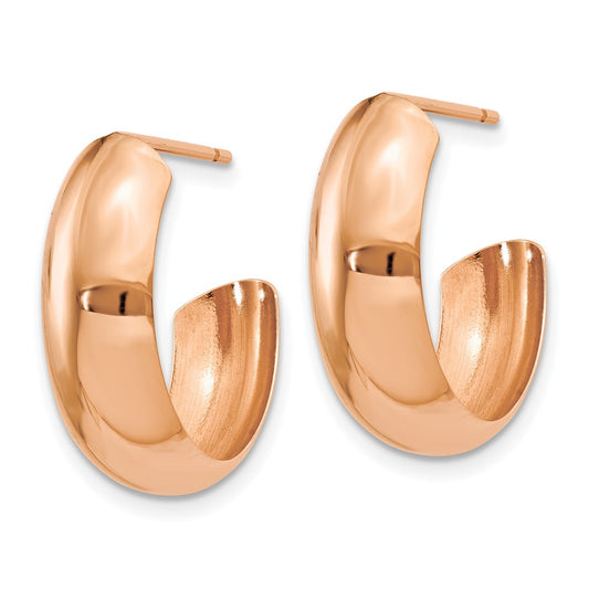 14K Rose Gold Polished Hoop Earrings