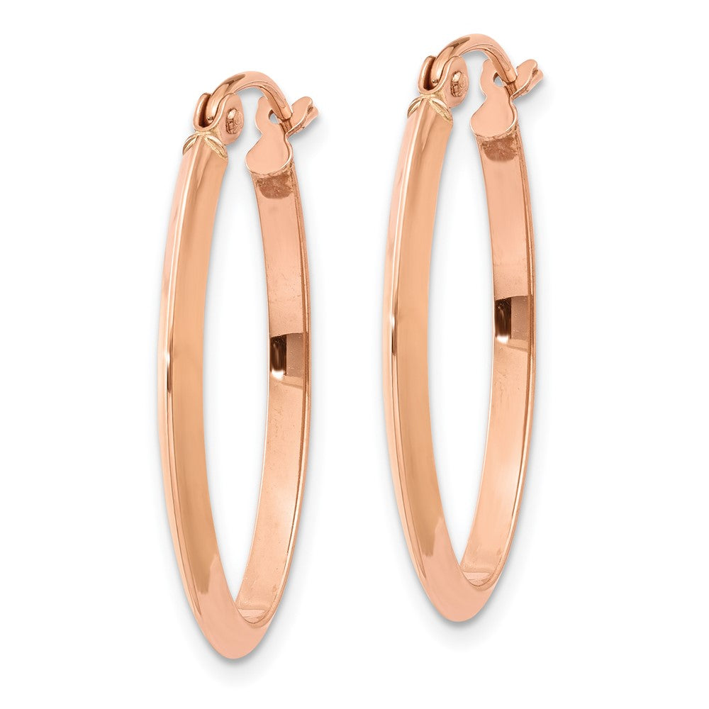 14K Rose Gold Polished Oval Tube Earrings