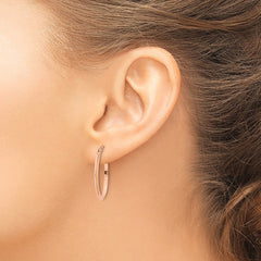 14K Rose Gold Polished Oval Tube Earrings