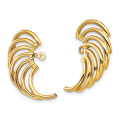 14K Yellow Gold Polished Swirl Shaped Earrings Jackets