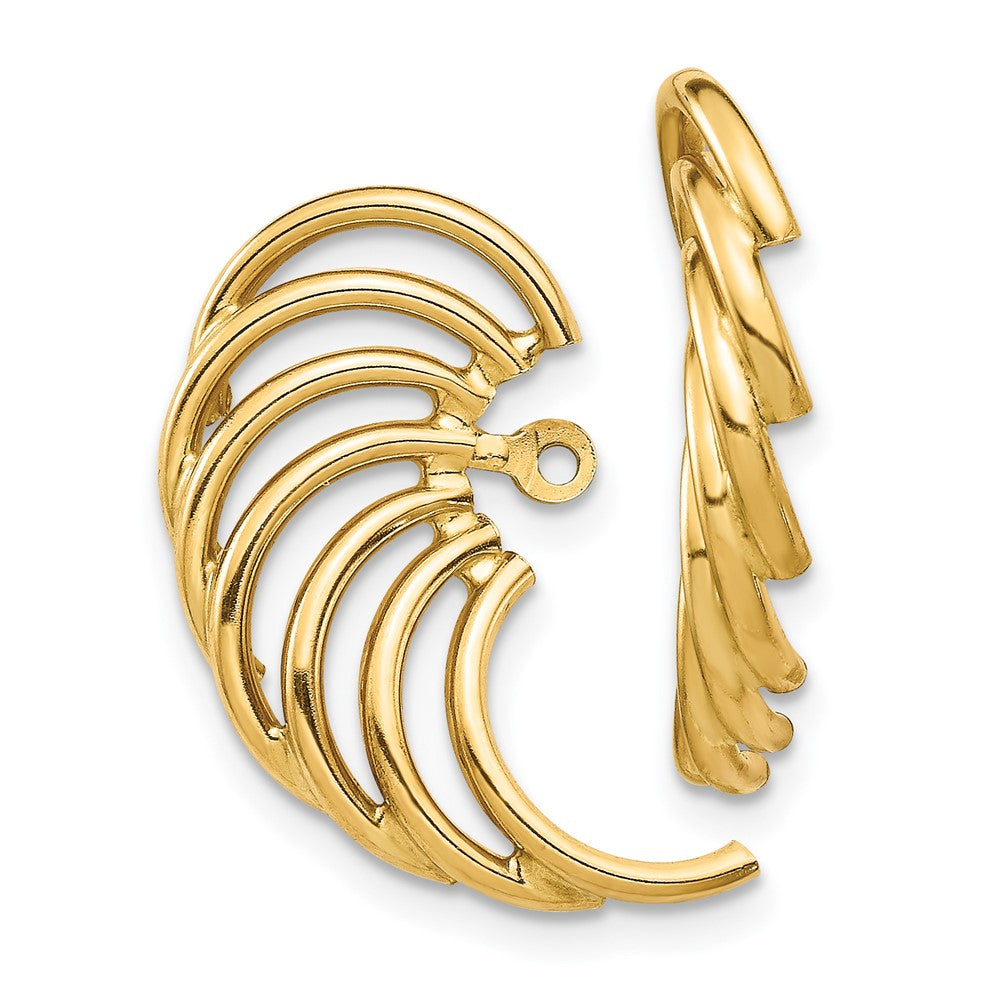 14K Yellow Gold Polished Swirl Shaped Earrings Jackets