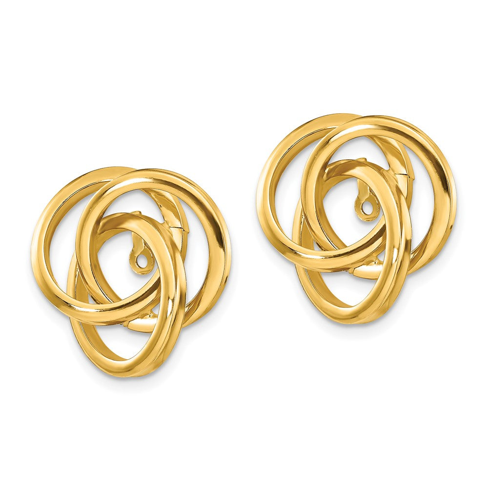 14K Yellow Gold Polished Love Knot Earrings Jackets