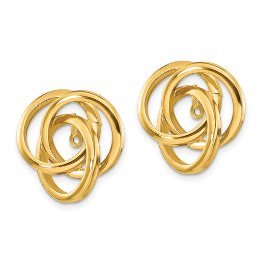 14K Yellow Gold Polished Love Knot Earrings Jackets