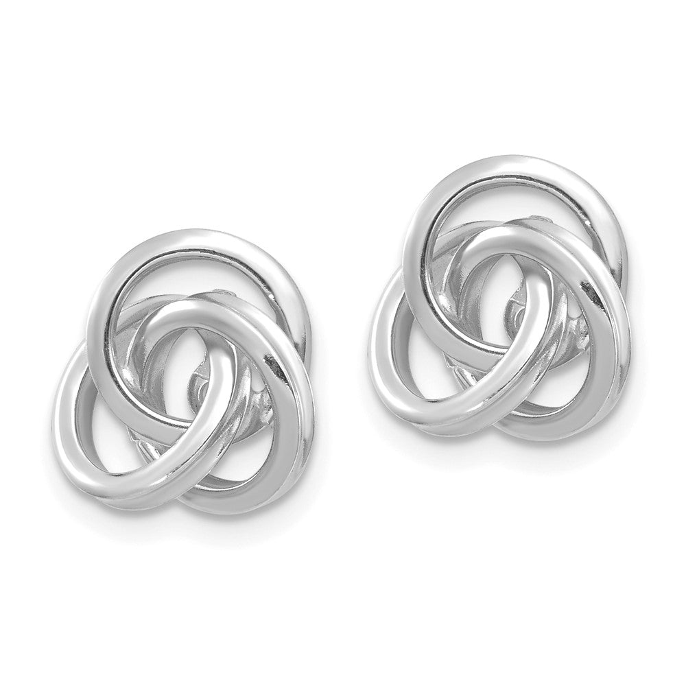 14K White Gold Polished Love Knot Earrings Jackets