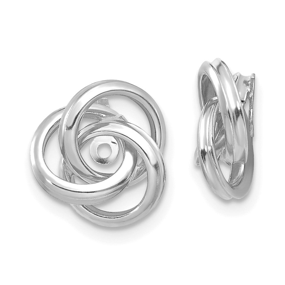 14K White Gold Polished Love Knot Earrings Jackets