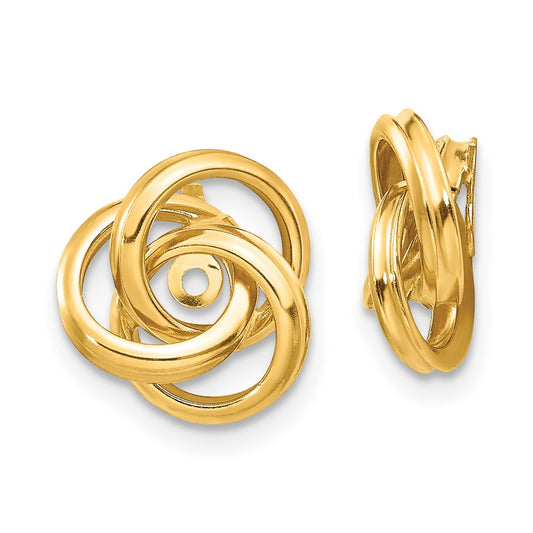 14K Yellow Gold Polished Love Knot Earrings Jackets