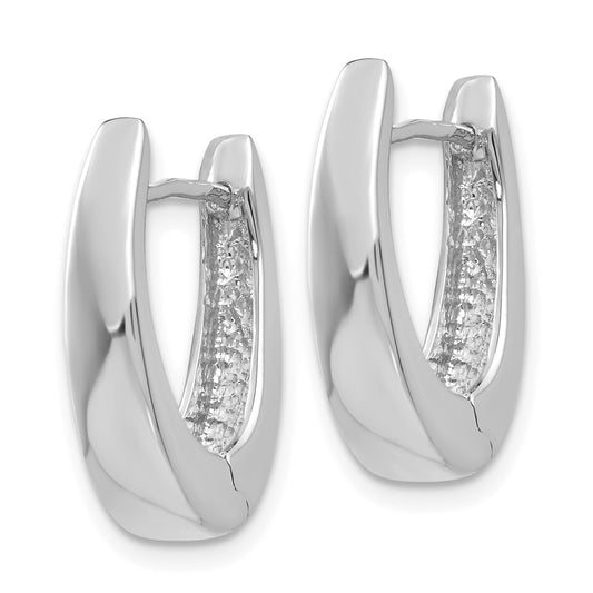 14K White Gold Hinged Hoop Earrings