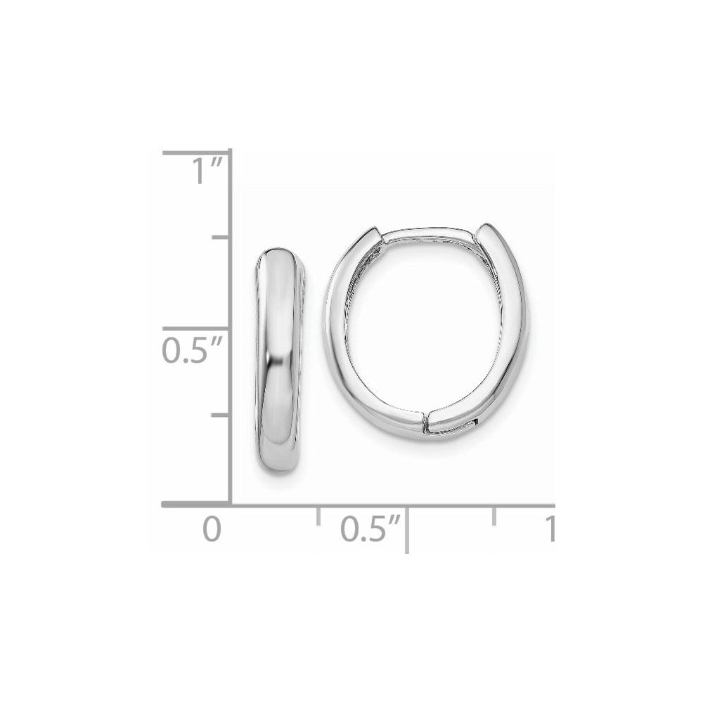 14K White Gold Hinged Hoop Earrings