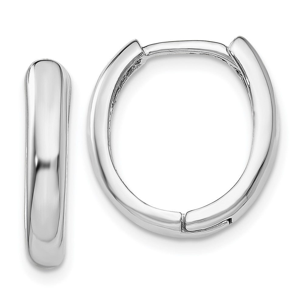 14K White Gold Hinged Hoop Earrings