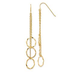 14K Yellow Gold Faceted Circle Earrings
