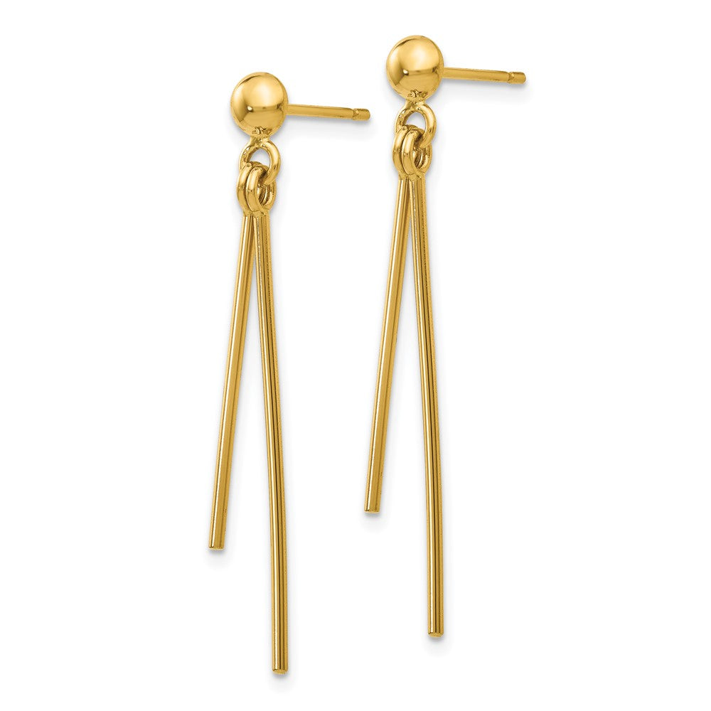 14K Yellow Gold Polished Post Dangle Earrings