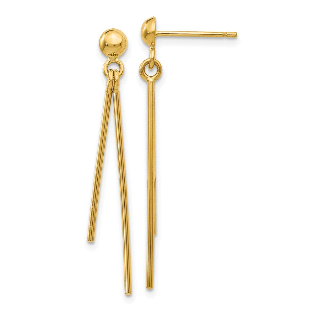 14K Yellow Gold Polished Post Dangle Earrings