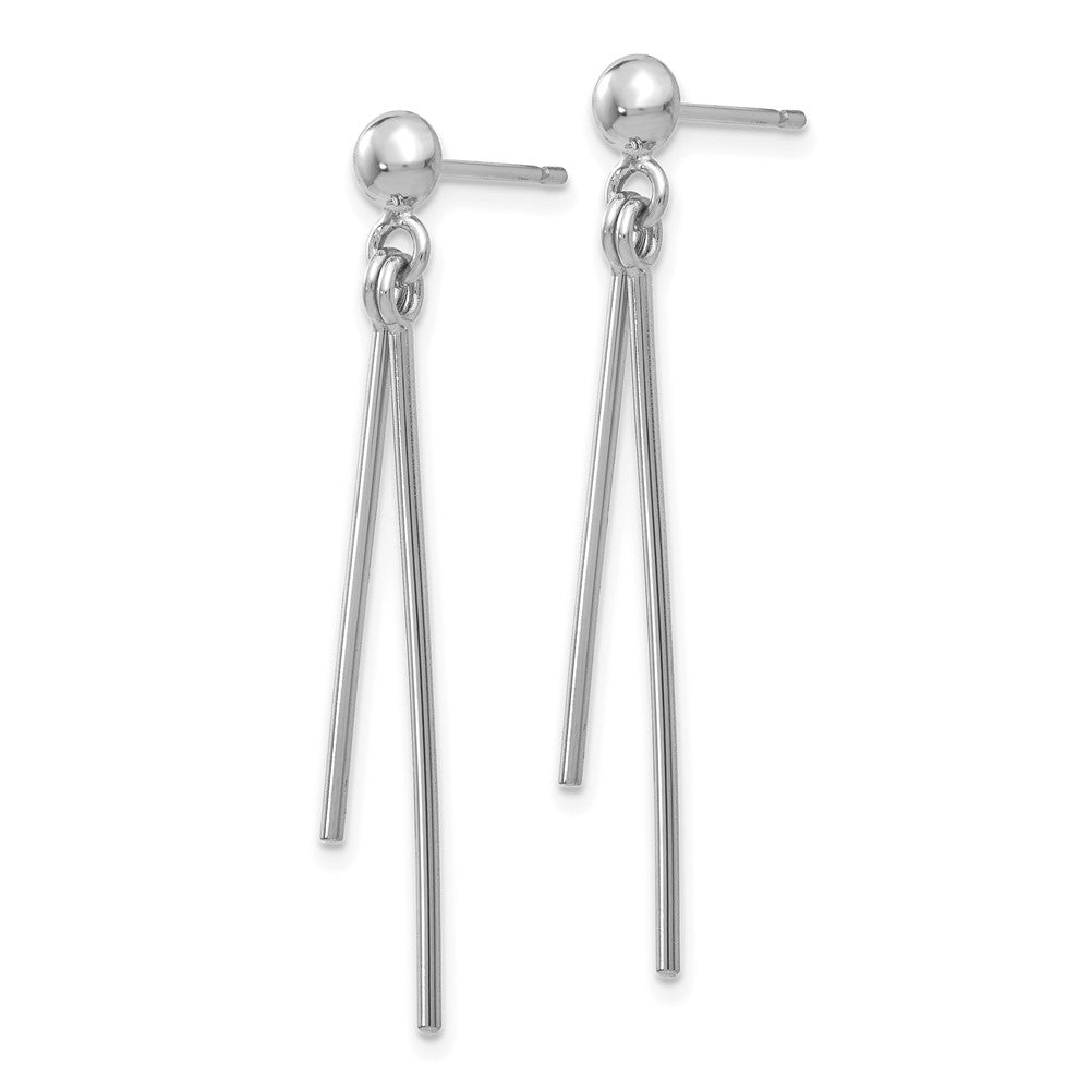 14K White Gold Polished Post Dangle Earrings