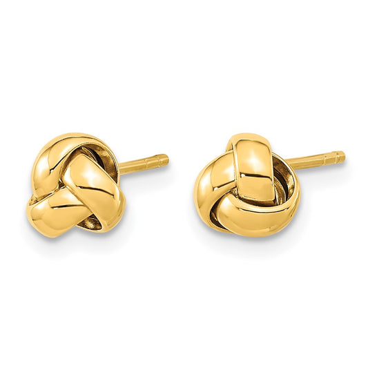 14K Yellow Gold Polished Love Knot Post Earrings