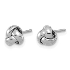 14K White Gold Polished Love Knot Post Earrings