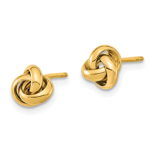 14K Yellow Gold Polished Love Knot Post Earrings