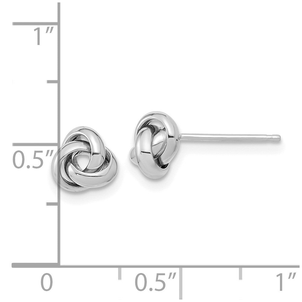 14K White Gold Polished Knot Post Earrings