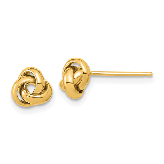 14K Yellow Gold Polished Love Knot Post Earrings