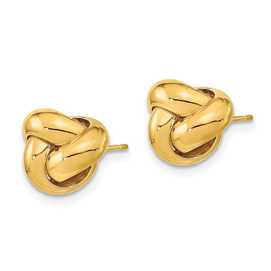 14K Yellow Gold Polished Love Knot Post Earrings