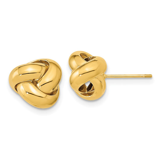 14K Yellow Gold Polished Love Knot Post Earrings