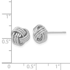 14K White Gold Polished Triple Love Knot Post Earrings