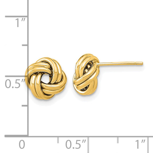 14K Yellow Gold Polished Double Love Knot Post Earrings