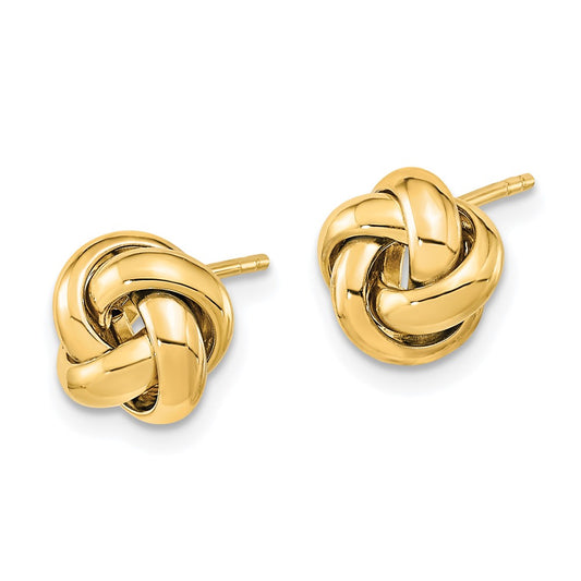 14K Yellow Gold Polished Love Knot Post Earrings