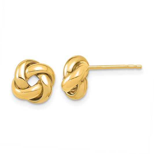 14K Yellow Gold Polished Love Knot Post Earrings