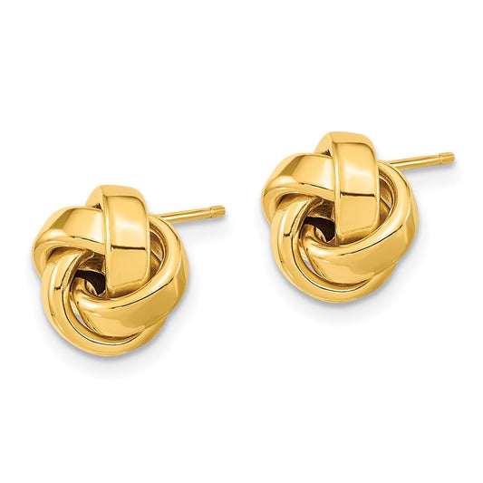 14K Yellow Gold Polished Love Knot Post Earrings