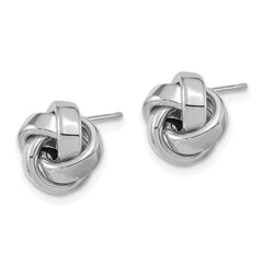 14K White Gold Polished Love Knot Post Earrings