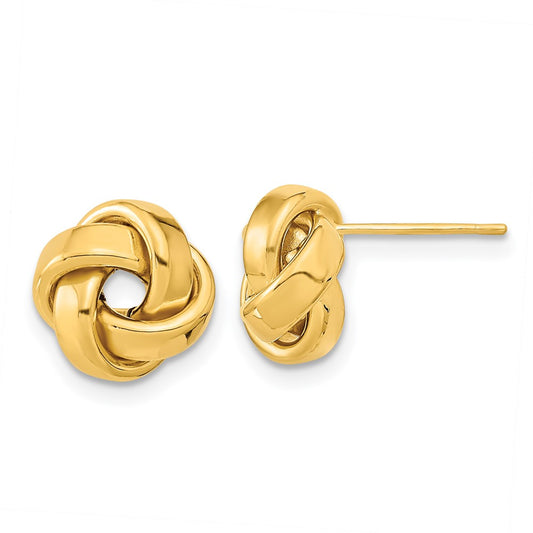 14K Yellow Gold Polished Love Knot Post Earrings