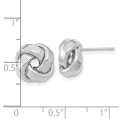 14K White Gold Polished Love Knot Post Earrings