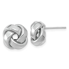 14K White Gold Polished Love Knot Post Earrings