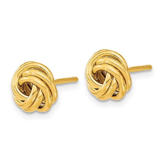 14K Yellow Gold Polished Love Knot Post Earrings