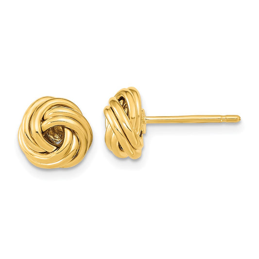 14K Yellow Gold Polished Love Knot Post Earrings