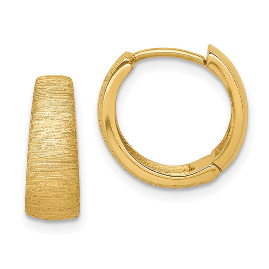 14K Yellow Gold Textured Hoop Earrings