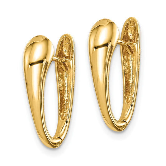 14K Yellow Gold Polished Hinged Hoop Earrings