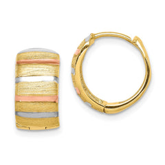 14K Tri-Color Gold Hoop Earrings