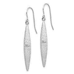 14K White Gold Brushed Dangle Earrings