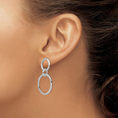 14K White Gold Hoop Earrings