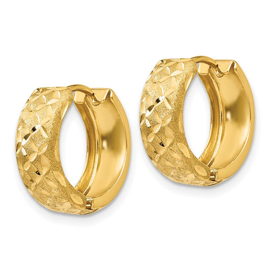 14K Yellow Gold 5mm Hinged Hoop Earrings