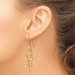 14K Yellow Gold Diamond-cut Chandelier Earrings