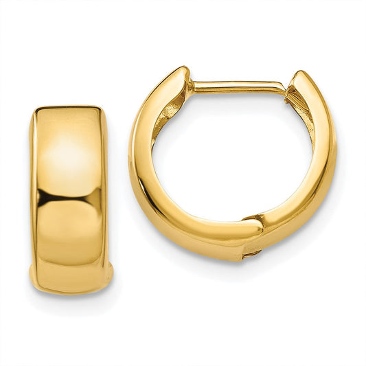 14K Yellow Gold Hinged Hoop Earrings